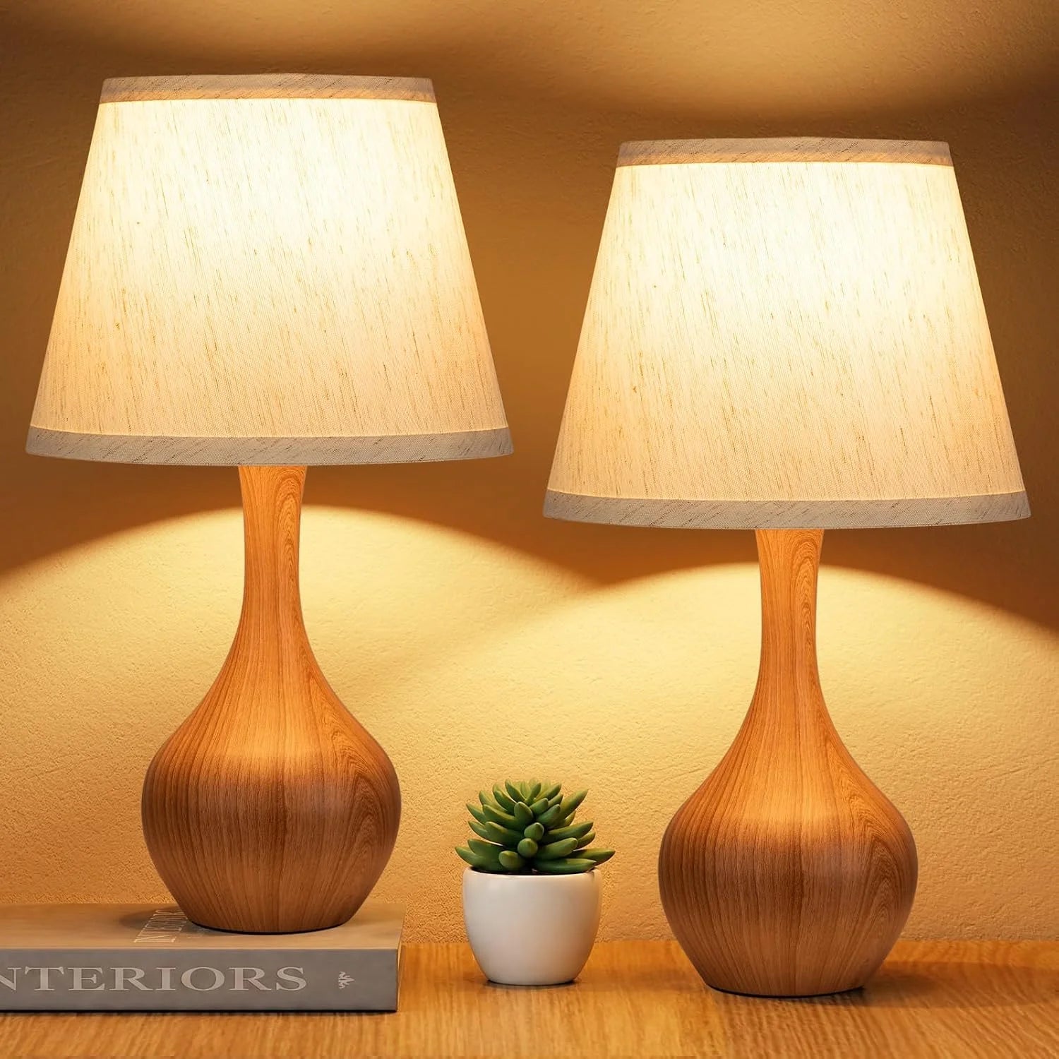 Special Touch Table Lamp, Dimmable, Bulb Included, Wood-Paint Desk Lamp for Kids Room - Image 4