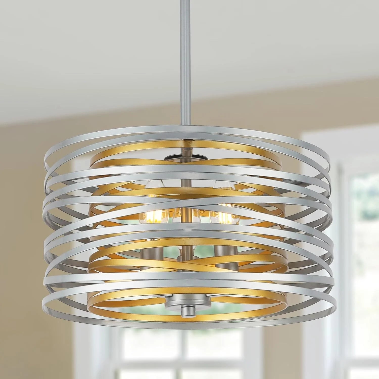 Special 12.6” Farmhouse Chandeliers for Dining Room, 3-Light Industrial Metal Hanging Light Fixture - Image 7
