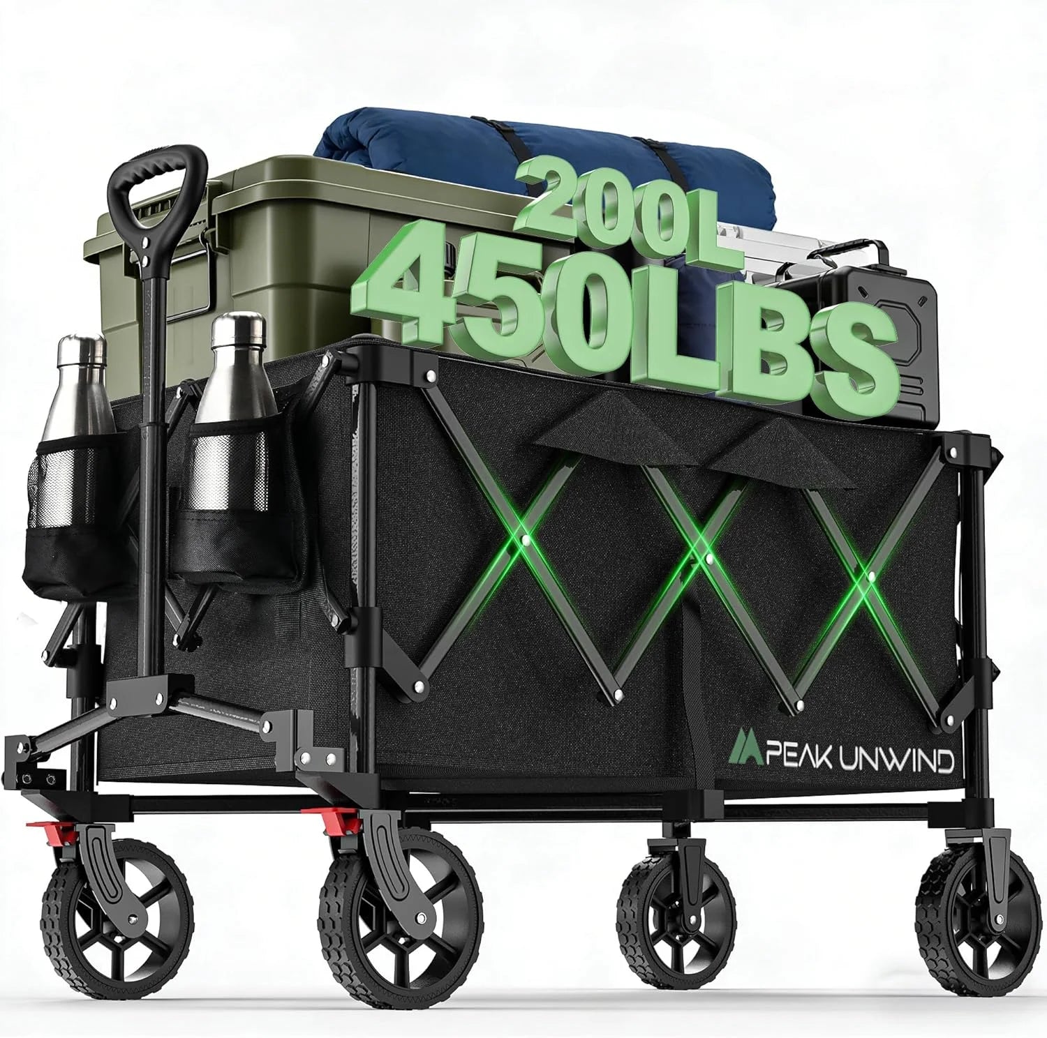 Special Foldable Carts, Collapsible Wagon with Wheels, 450LBS Heavy Duty Beach Wagon Cart - Image 6