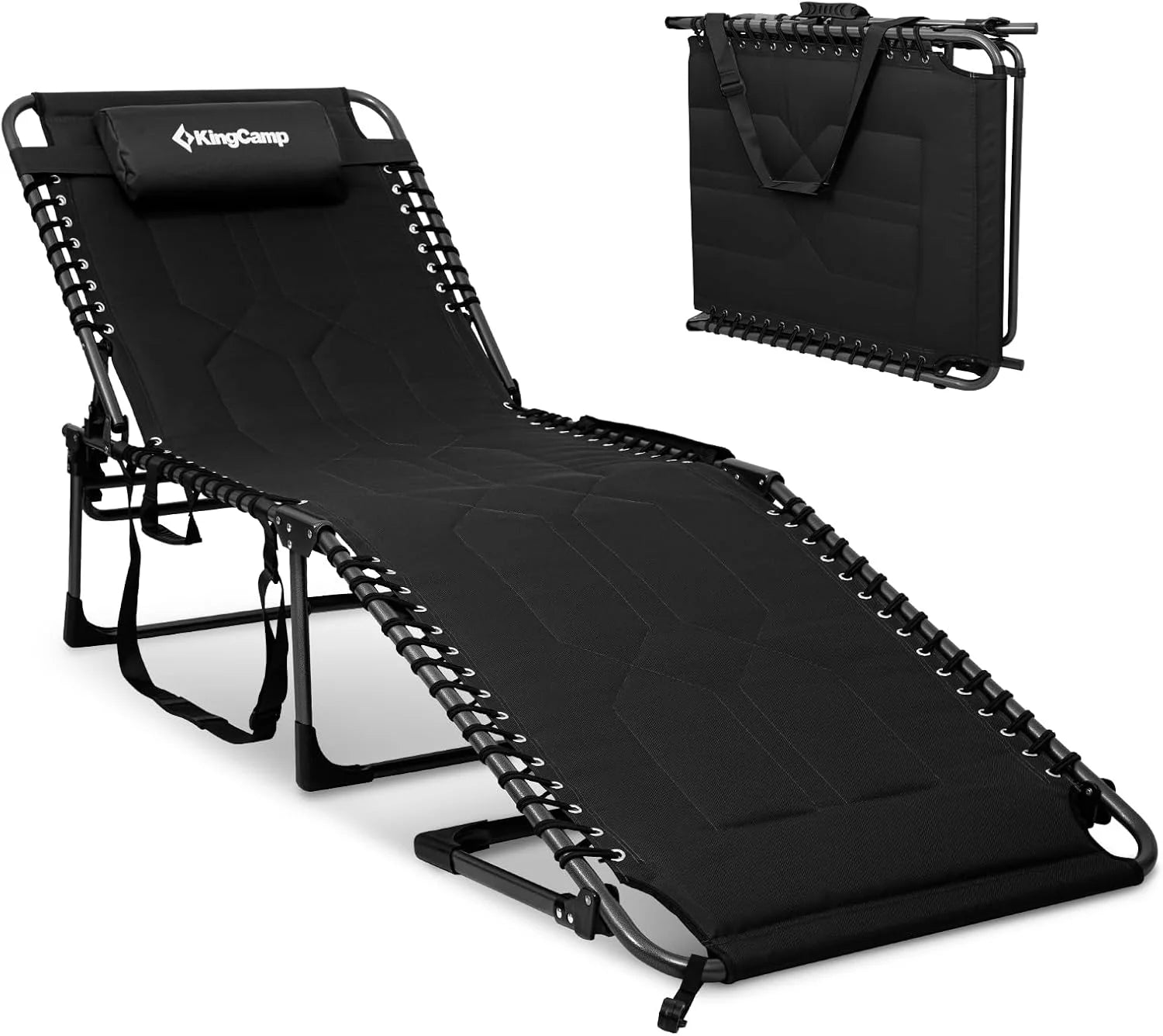 Special Oversized Tanning Chair, Extra-Wide Padded Folding Chase Lounge Chairs Portable Adjustable 5-Position 440lbs - Image 7