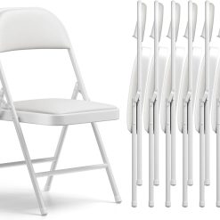 Alternative view of Special CHANGES Folding Chair 4 Pack, Comfy PU Leather Padded Folding Chairs for Outside and Indoor