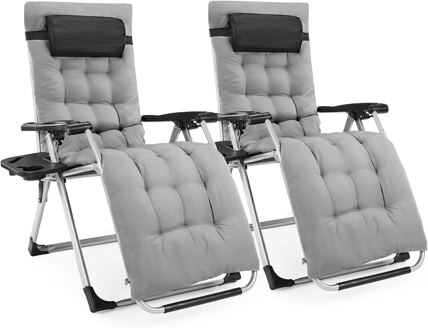 Special NEWBULIG Zero Gravity Chair, Folding Patio Recliner with Cup Holder Trays - Image 3