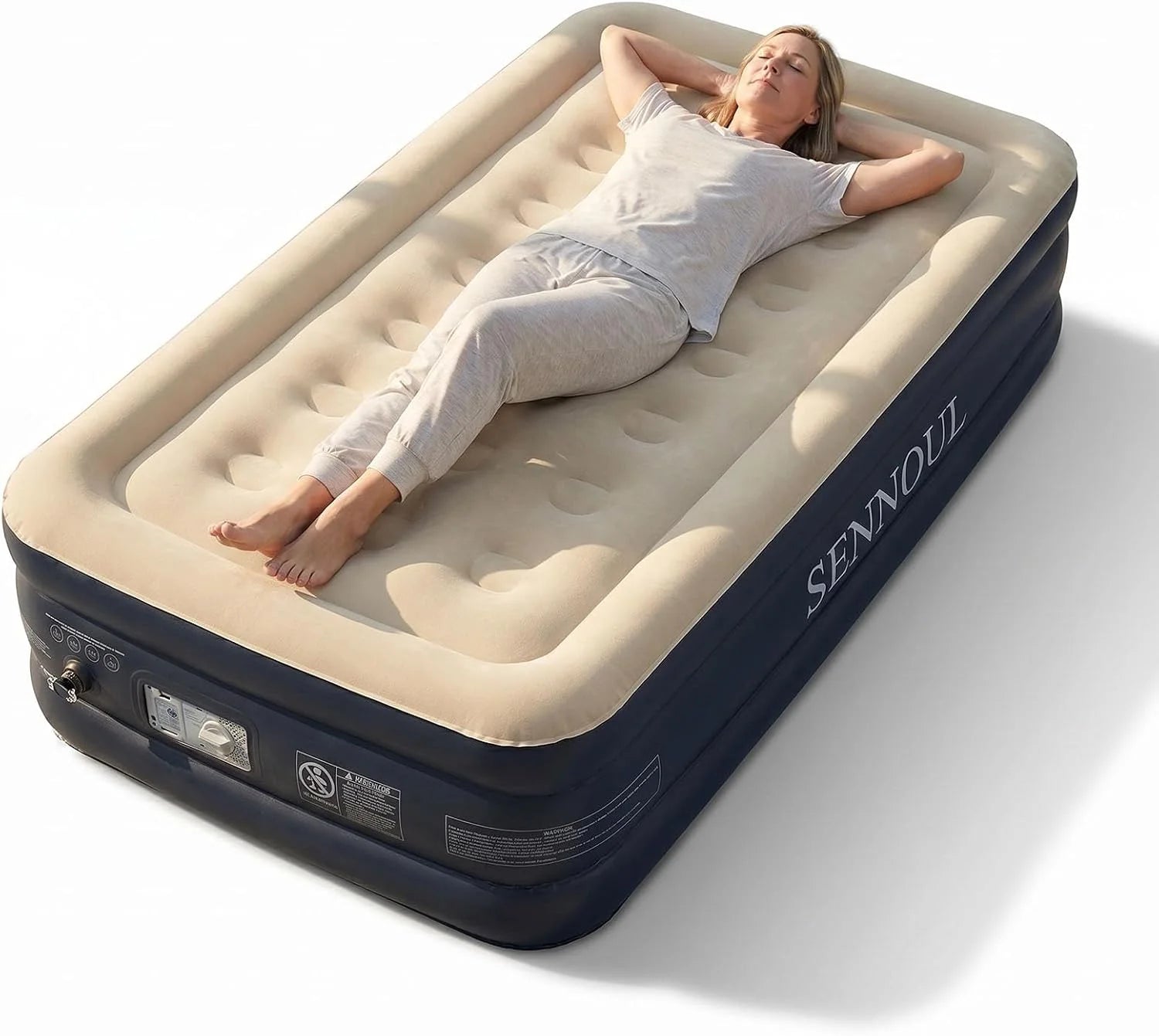 Special SENNOUL Air Mattress Queen with Built in Pump, Inflatable Mattress Blow Up Mattress 18 Raised Comfort - Image 6