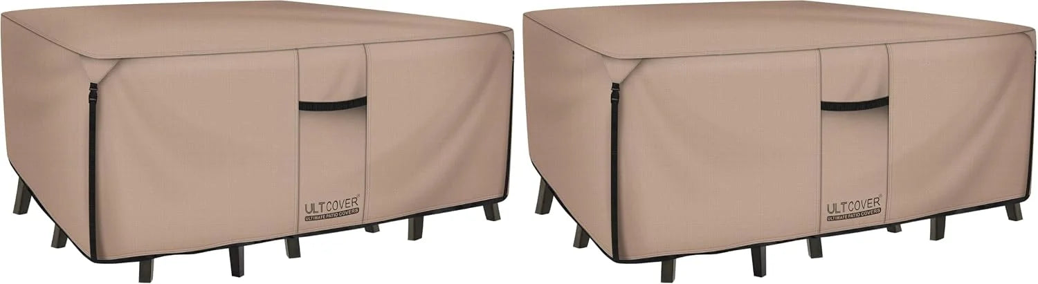 Special ULTCOVER 600D Tough Canvas Heavy Duty Rectangular Patio Table and Chair Cover - Image 2