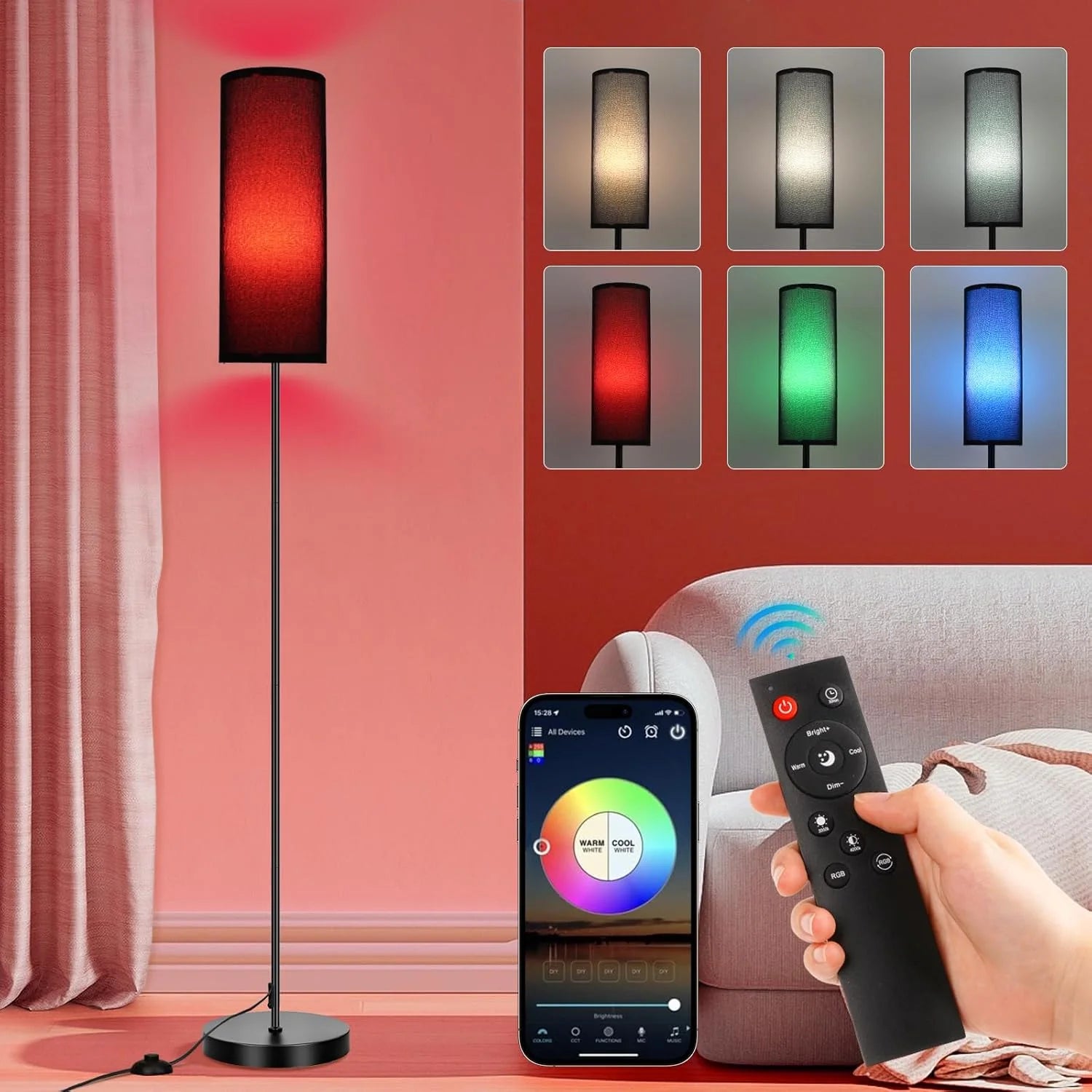 Special FRIDEKO HOME 2 Pack Floor Lamp, Dimmable, Modern Floor Lamp with Remote - Image 7