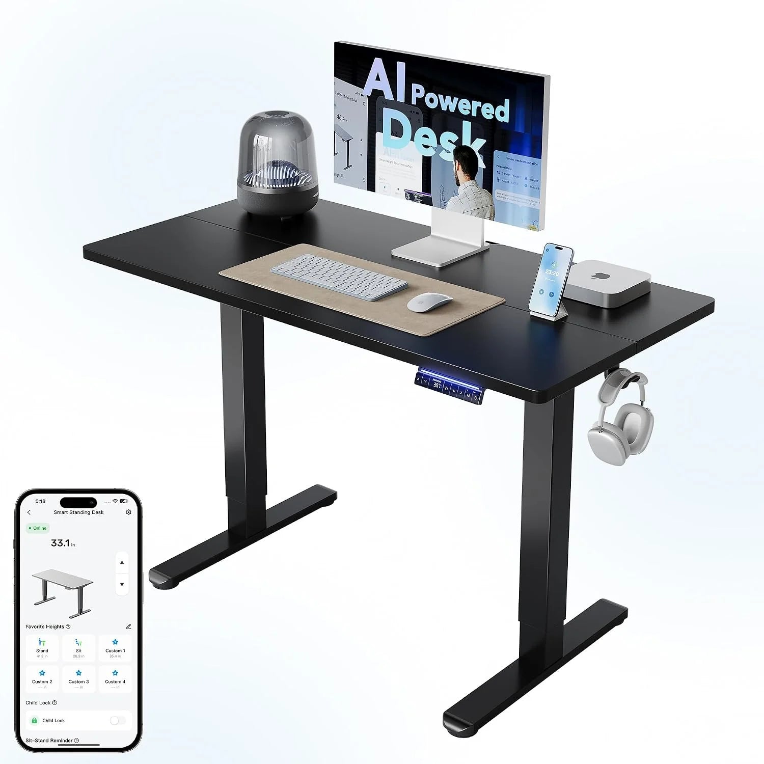Special HUANUO 32 Small Electric Standing Desk Adjustable Height, 4 Memory Height Settings - Image 30