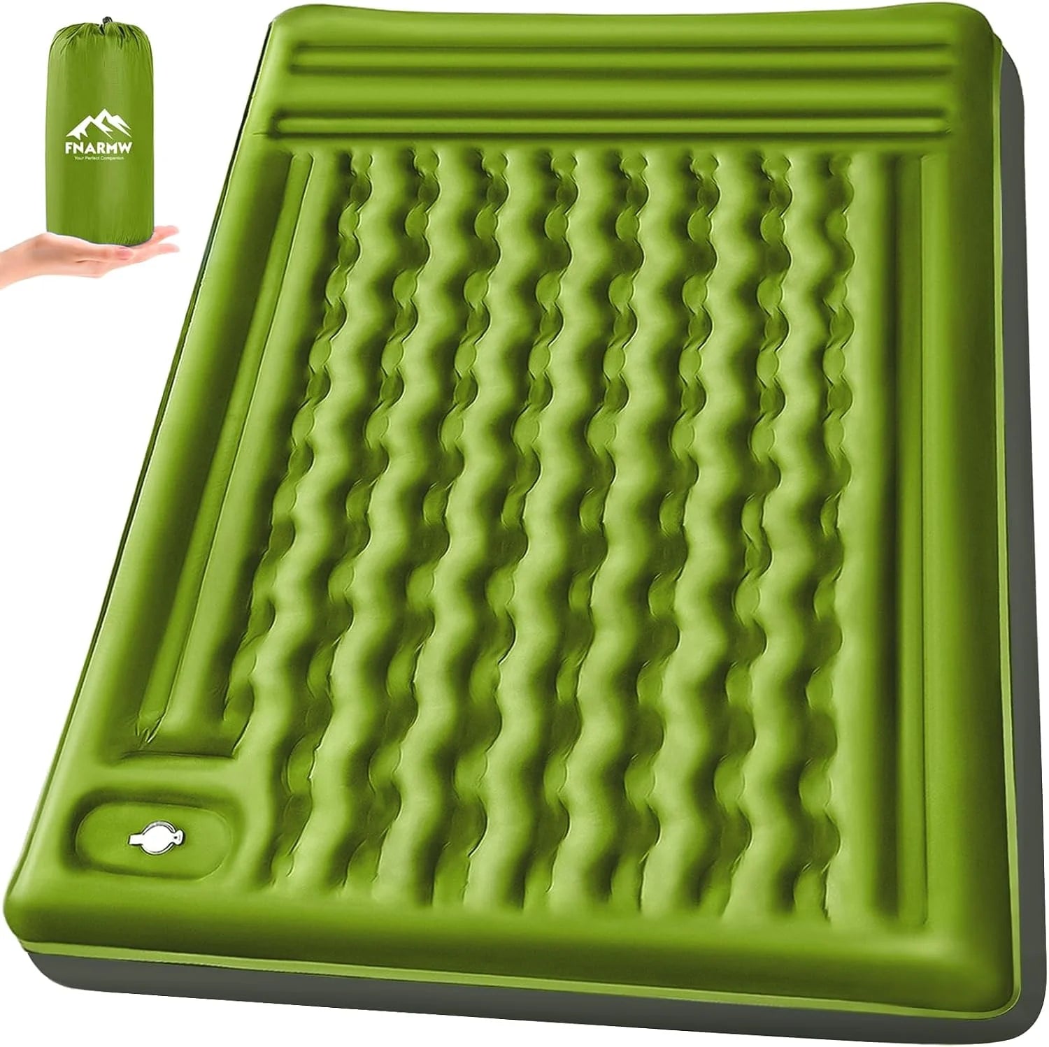 Special Double Sleeping Pad Camping, Self Inflating 6" Extra-Thick 2 Person Pillow Built-in Foot Pump Waterproof - Image 4