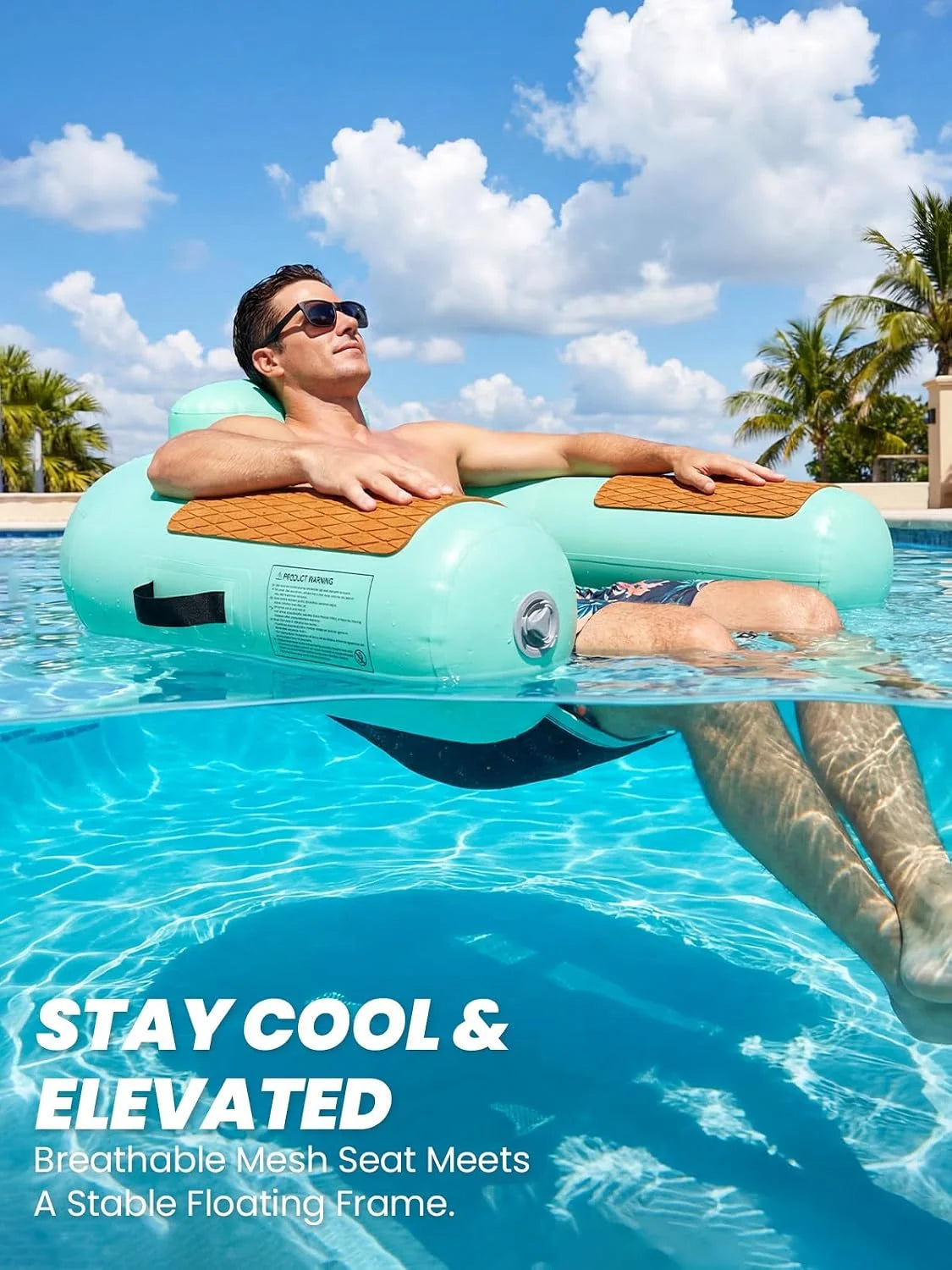 Special Zeraty Heavy Duty Double-Sided PVC Scrim Floating Chair Inflatable Pool Lounger for Adults, Premium Water Hammock - Image 6