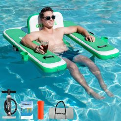 Special Inflatable Pool Lounger Float, Tanning Pool Chair Float for Adults, 53 L*43 W/ 47 Lx39 W Sunchill Floating Chair Dock