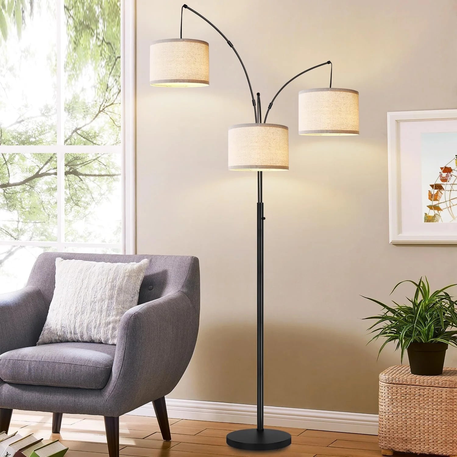 Special Nintiue 80-in 3-Light Dimmable Arc Floor Lamp, 3000LM - Image 11