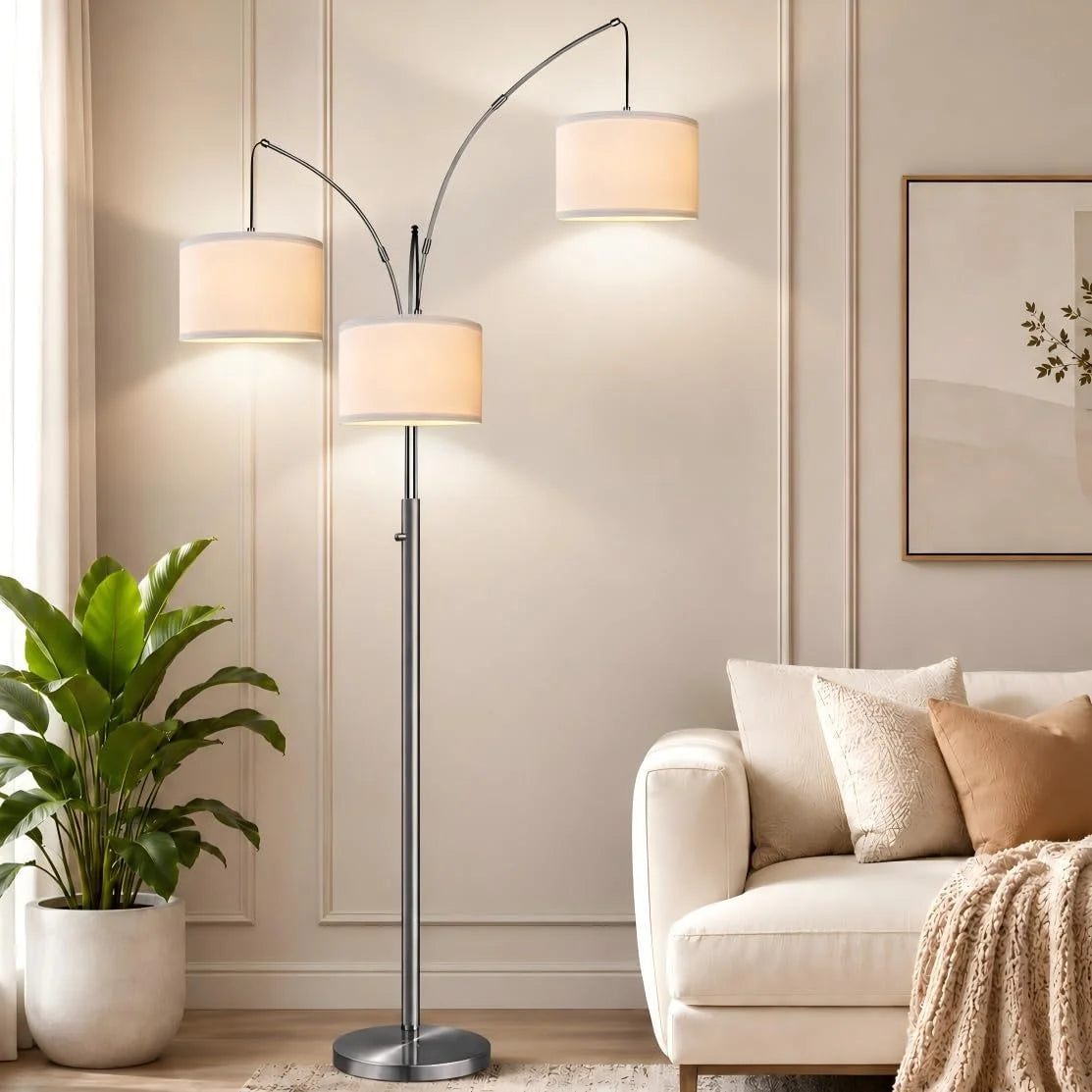 Special Nintiue 80-in 3-Light Dimmable Arc Floor Lamp, 3000LM - Image 9
