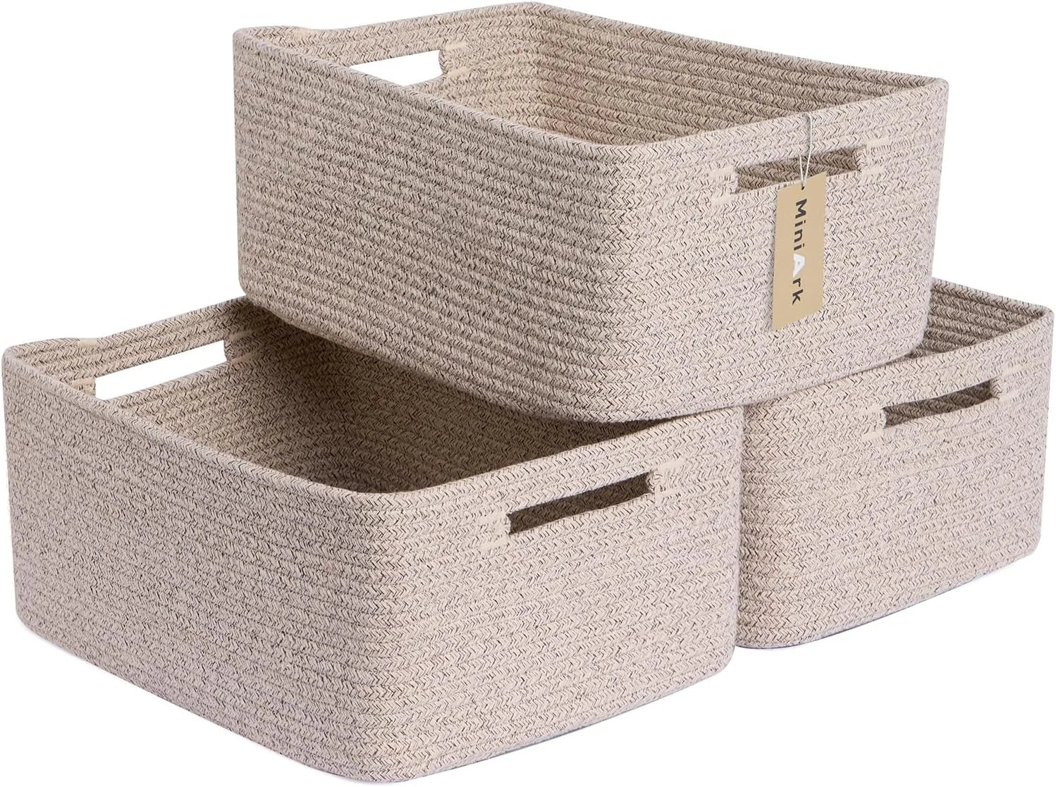 Special Large Storage Baskets for Shelves, 17 x 13 x 7.5” Closet Organizers Bins for Clothes Blanket Towels, Baby Nursery - Image 4