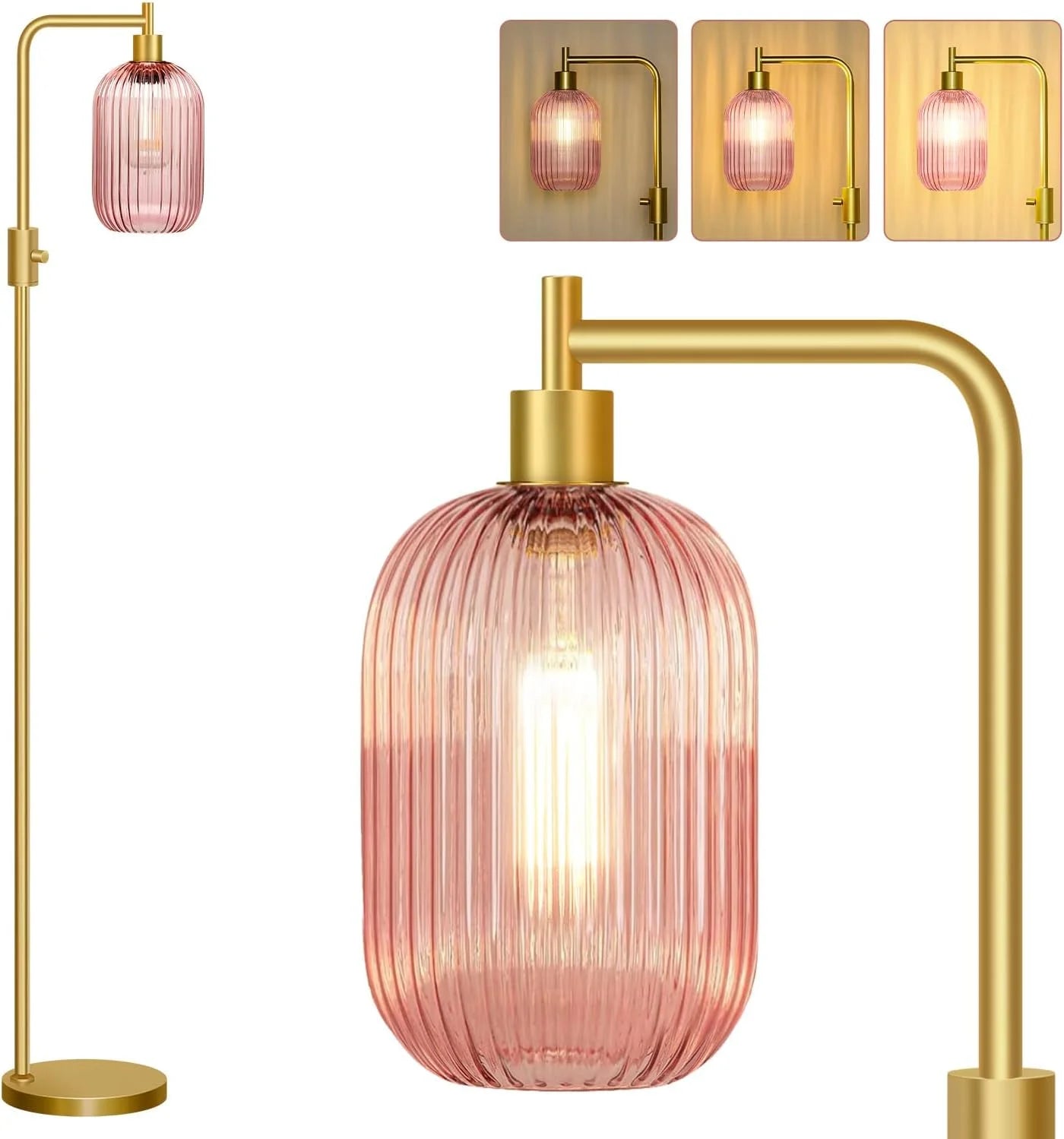 Special Dimmable Floor Lamp for Living Room with Clear Glass Lampshade, Bulb Included, 900LM, Arc Standing Tall Lamp for Bedroom - Image 19