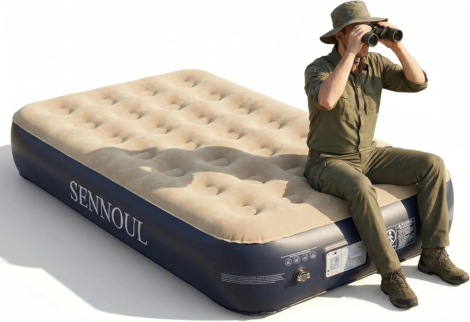 Special SENNOUL Air Mattress Queen with Built in Pump, Inflatable Mattress Blow Up Mattress 18 Raised Comfort - Image 2