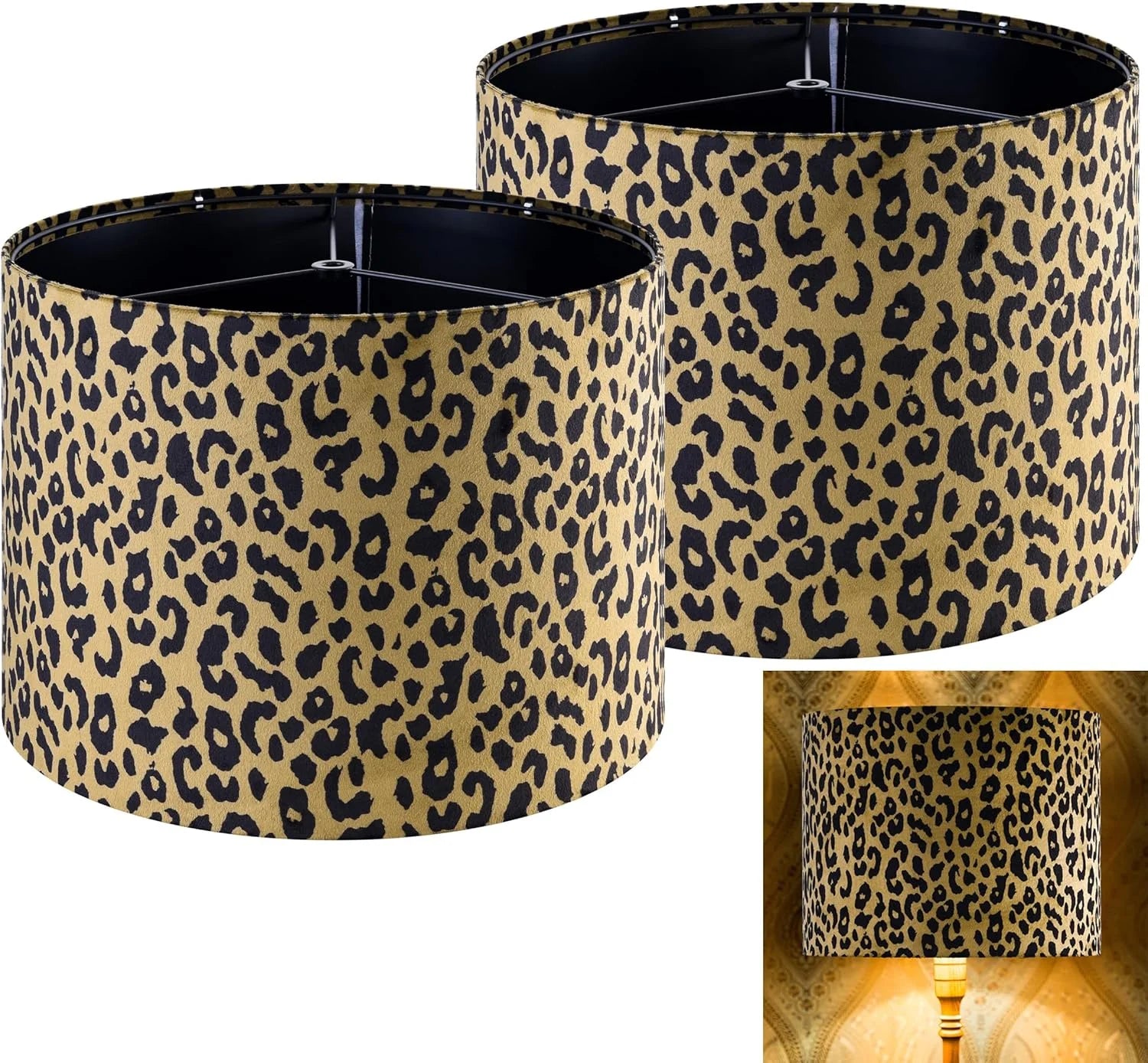 Special GO&SO 13 Drum Boho Lamp Shades Set of 2 Medium, 0.41 Spider Farmhouse Lamp Shade for Small Floor Lamp - Image 15