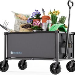 Special HOMBETTA 29.3 Collapsible Wagon Cart, 150L Heavy Duty Folding Utility Wagon with Wheels, 260 lbs Load