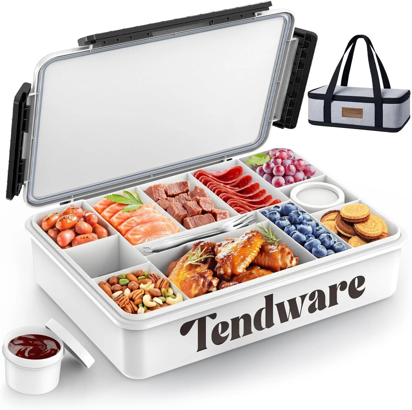 Special Chilled Portable Snackle Box Container with Ice Pack, Divided Serving Tray with Insulated Bag, Beach Essentials for Summer - Image 4