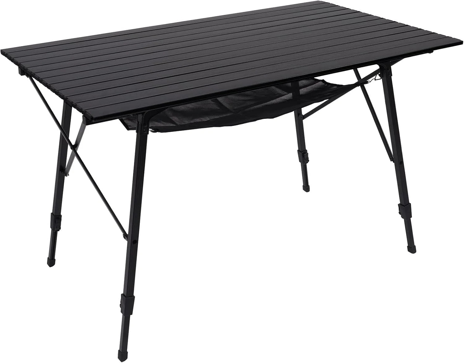 Special Outdoor Folding Portable Picnic Camping Table with Adjustable Height Aluminum Roll Up Table Top Mesh Layer