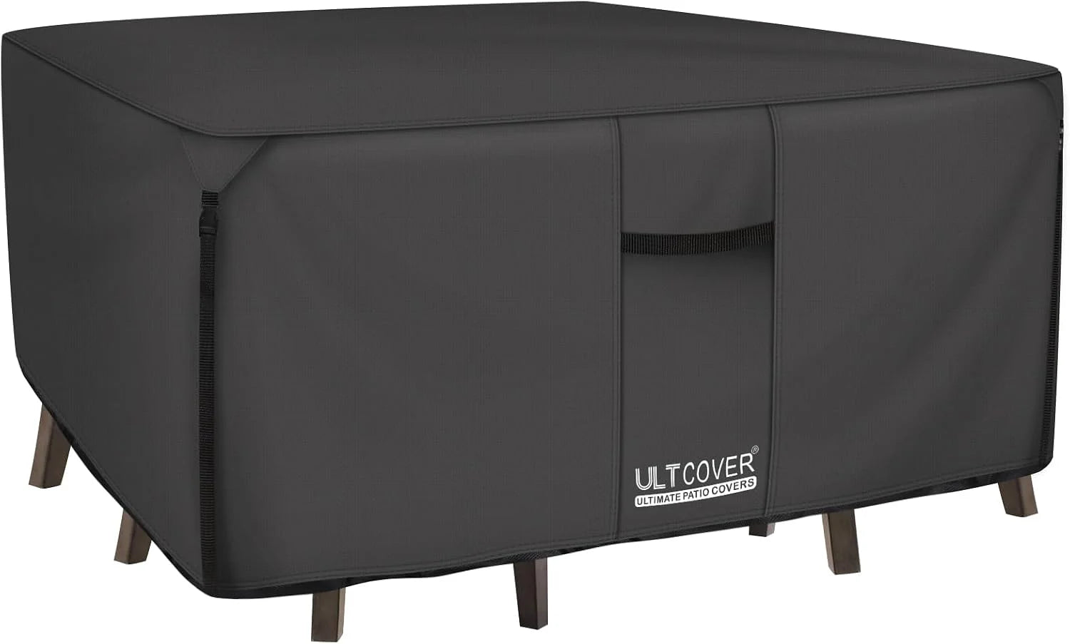 Special ULTCOVER 600D Tough Canvas Heavy Duty Rectangular Patio Table and Chair Cover - Image 3