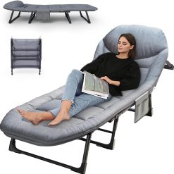 Alternative view of Special Adjustable Folding Camping Cot with Mattress(L”70in), 550 Heavy Duty Adult Bed