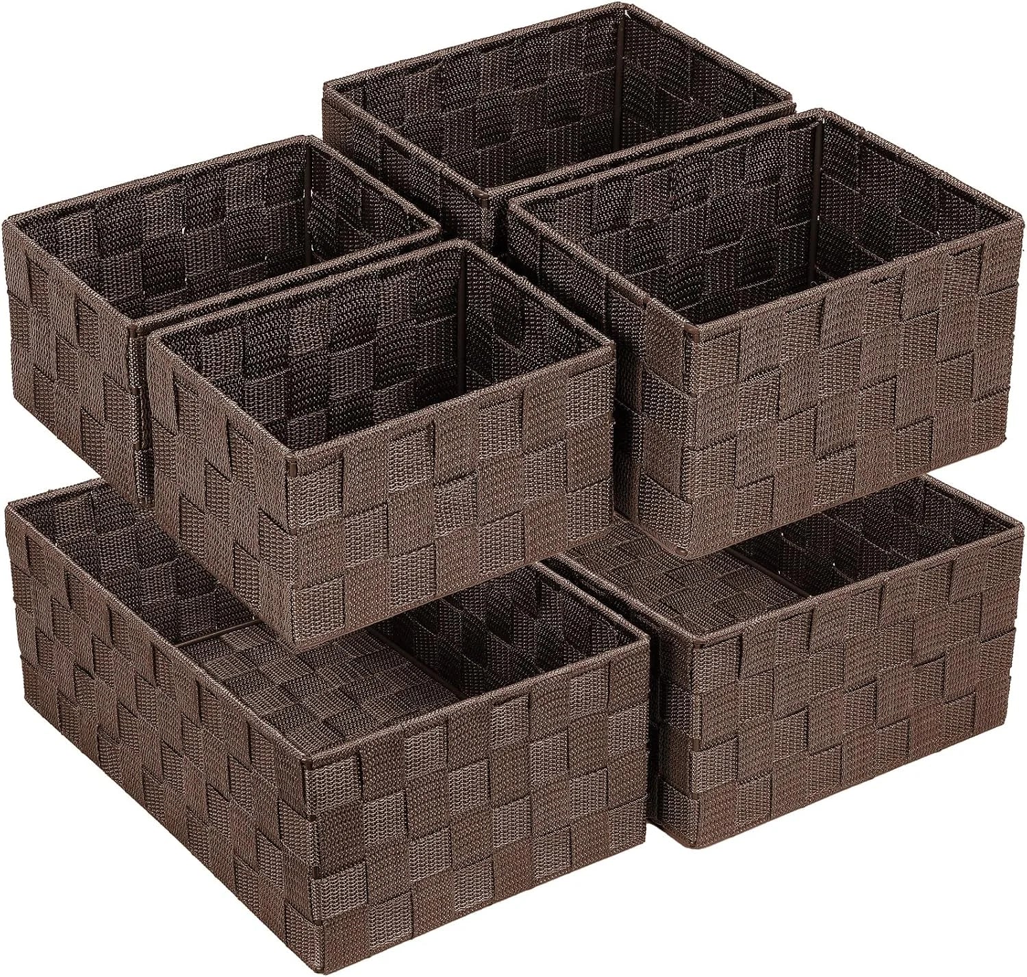 Special Woven Storage Baskets for Organizing 6 Pack, Large&Small Storage Cube Bins Set for Bathroom, Storage Boxes - Image 16