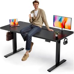 Alternative view of Special Electric Standing Desk Adjustable, 60x28 Inch Sit Stand Desk with 1 Inch Thick Tabletop