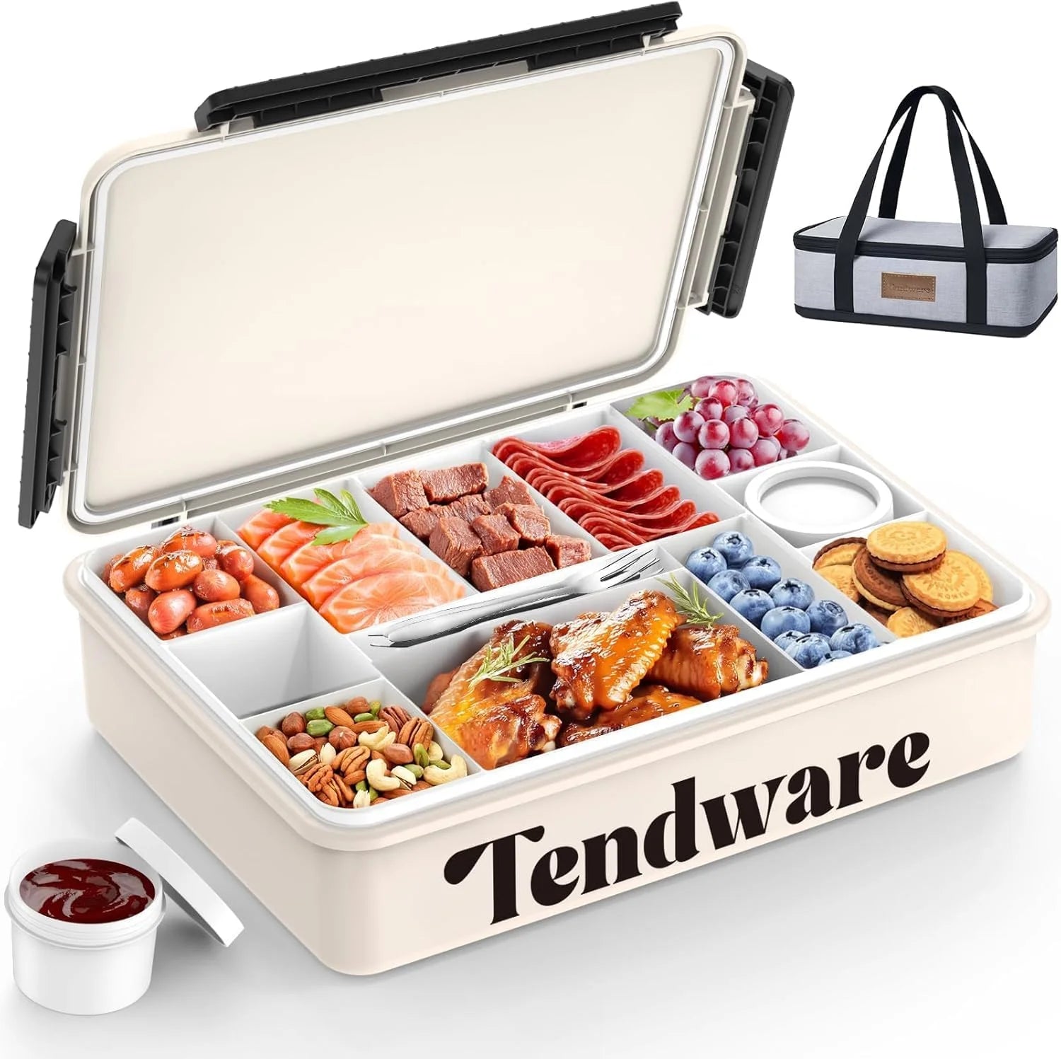 Special Chilled Portable Snackle Box Container with Ice Pack, Divided Serving Tray with Insulated Bag, Beach Essentials for Summer - Image 6