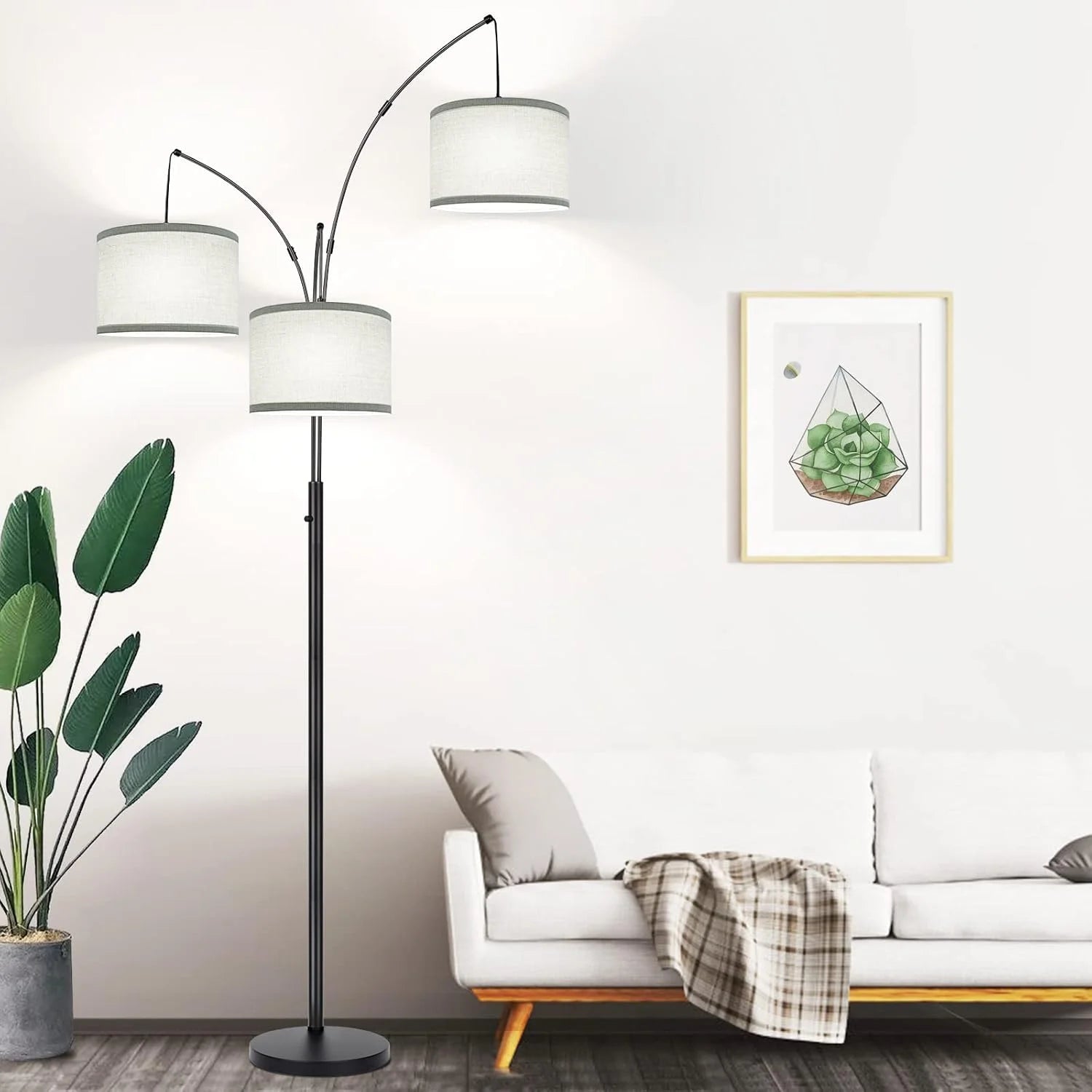 Special Nintiue 80-in 3-Light Dimmable Arc Floor Lamp, 3000LM - Image 8