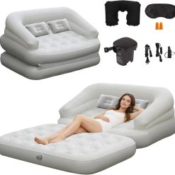 Alternative view of Special Full Size Inflatable Sofa Bed with Air Pump, 2-in-1 Portable Blow-Up Air Couch, Inflatable Couch Bed and Folding