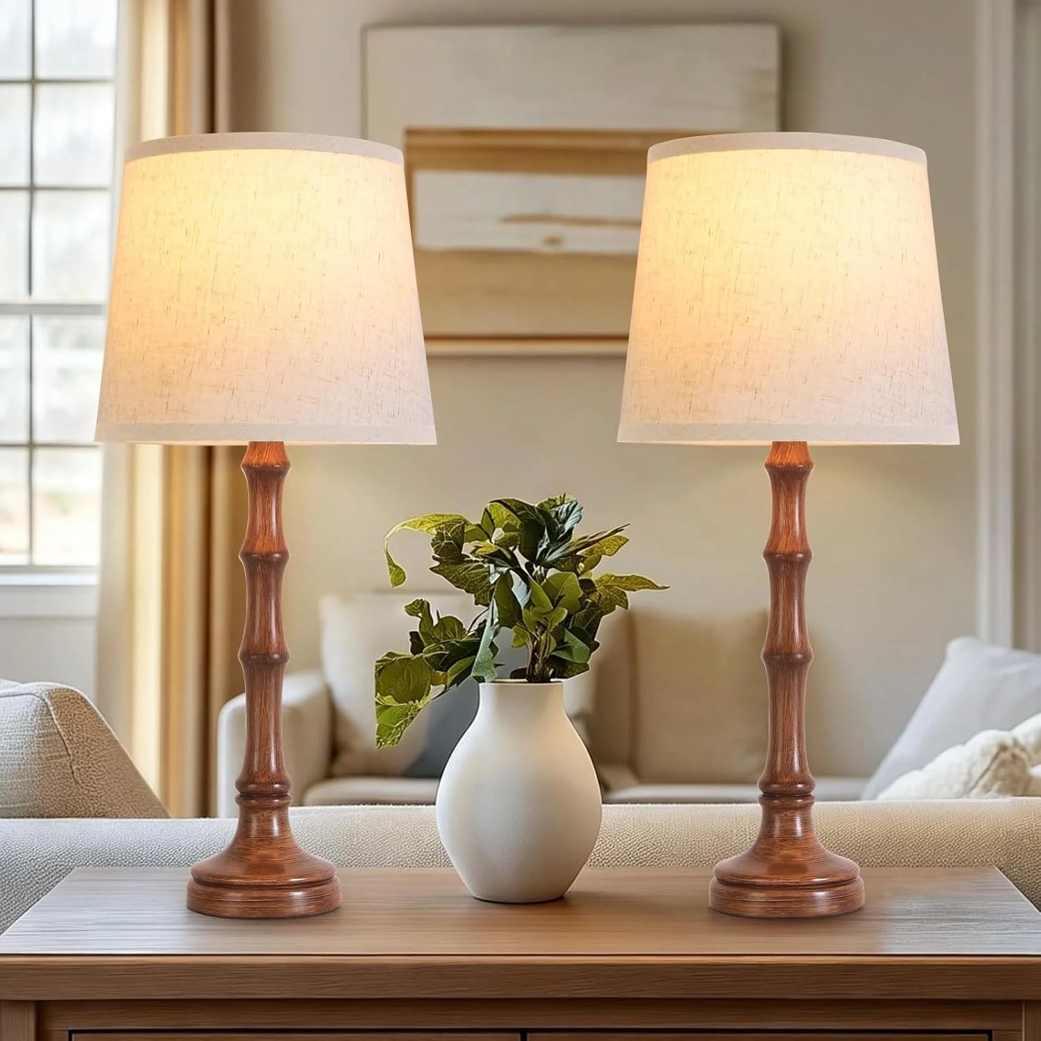 Special Modern Farmhouse Table Lamp Bedside Reading Lamps Living Room End Tables Set Lamps for Night Stands Bedroom