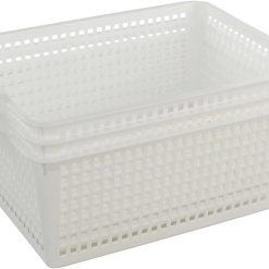 Special Plastic Storage Basket, Plastic Storage Bin, White