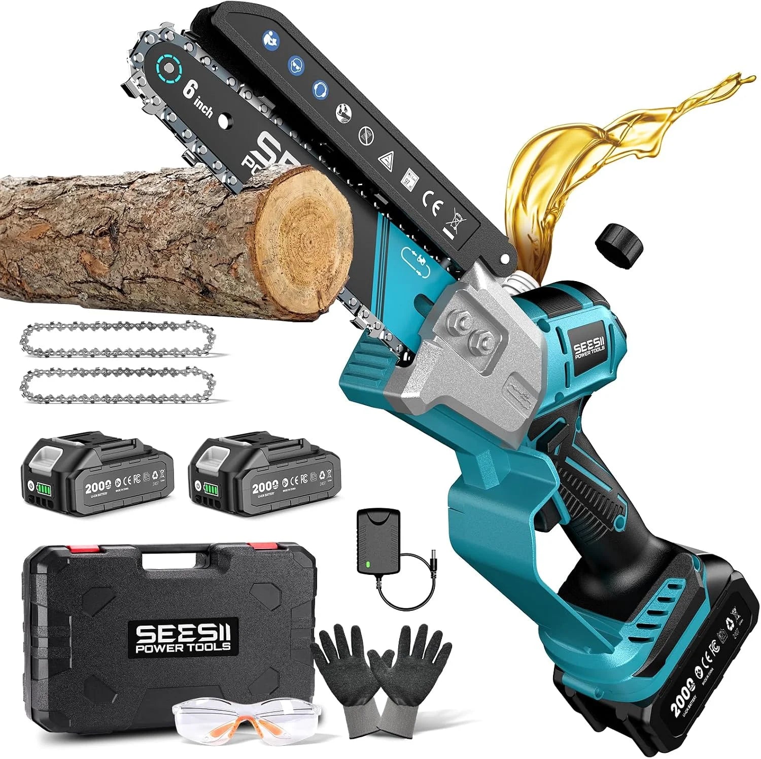 Special 6 Inch Mini Electric Chainsaw Cordless Battery Powered