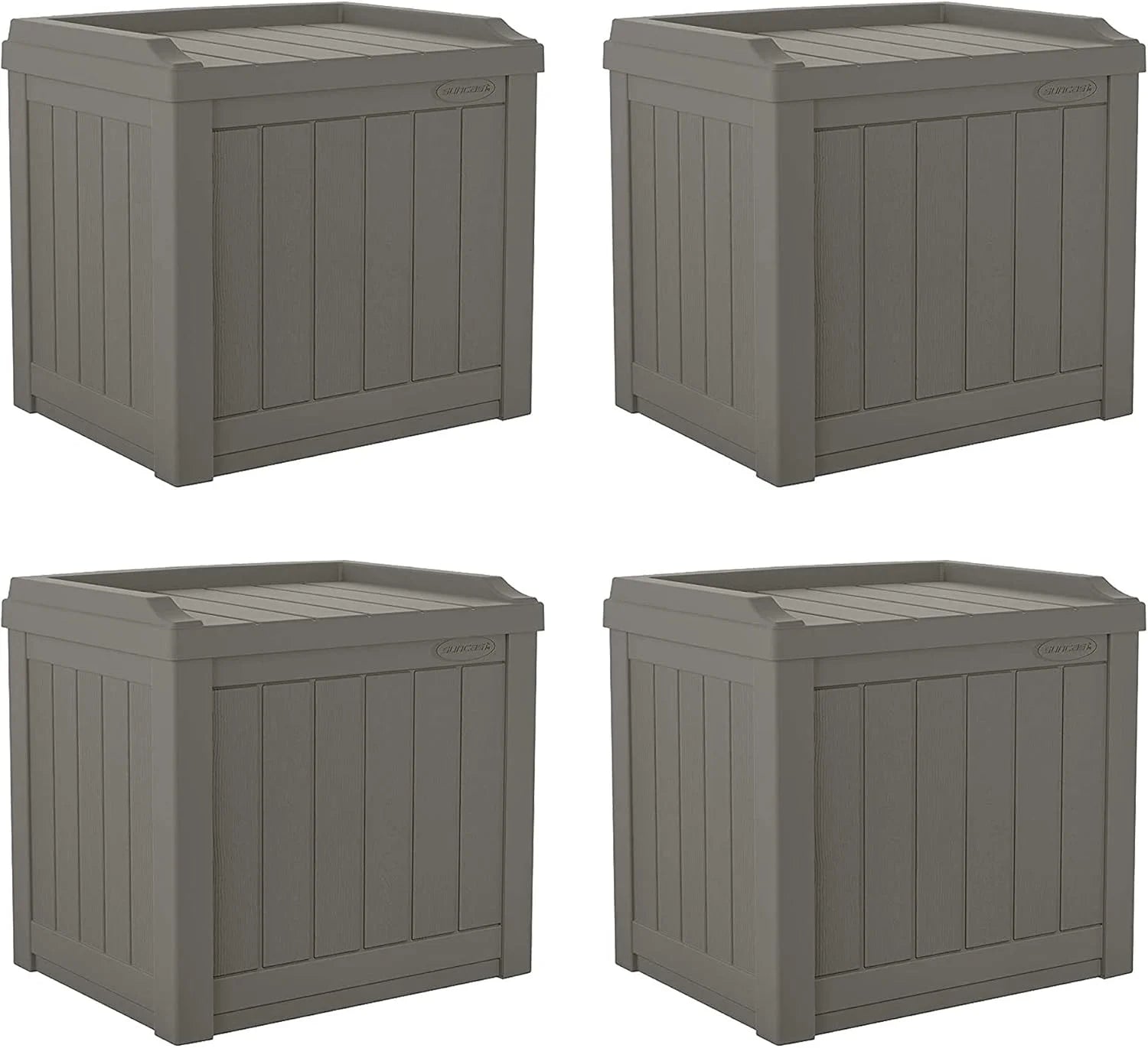 Special Outdoor Storage Box " 22 Gallon Stone Gray Resin Outdoor Deck Box with Seat - Image 3