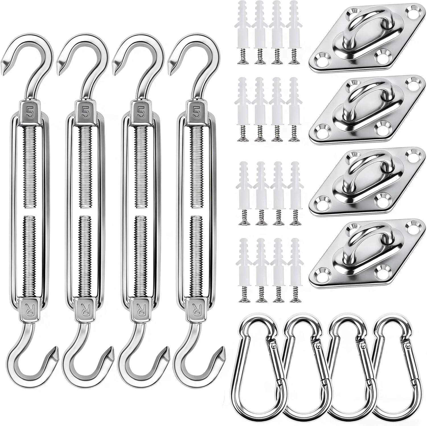 Special yofit 80Pcs Shade Sail Hardware Kit 6 inch for Triangle Rectangle Sun Shade