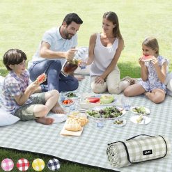 Alternative view of Special Extra Large Picnic Outdoor Blanket, 80鈥漻80" Waterproof Foldable Blankets Gingham Picnic Mat for Beach
