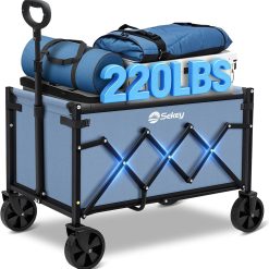 Alternative view of Special Sekey Wagon Cart with Wheels with 220LBS Capacity,Heavy Duty Wagon Carts Foldable,Lightweight Utility Portable Cart for Grocery