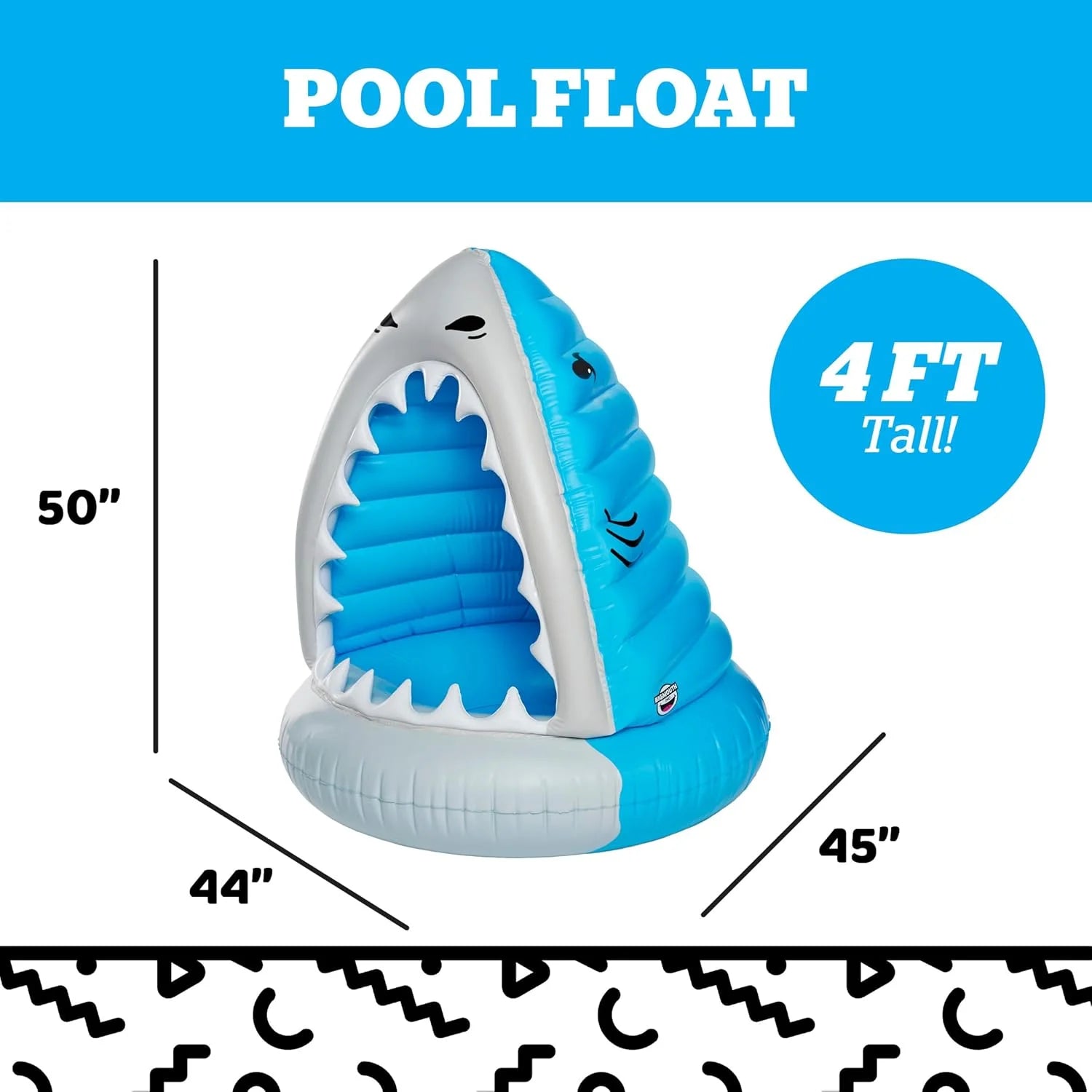Special Shark Inflatable Pool Float, Large Novelty Lounge Raft - Image 3