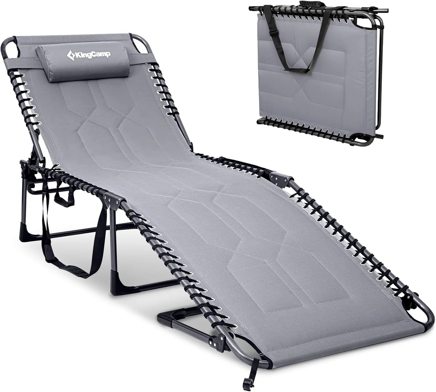 Special Oversized Tanning Chair, Extra-Wide Padded Folding Chase Lounge Chairs Portable Adjustable 5-Position 440lbs - Image 3