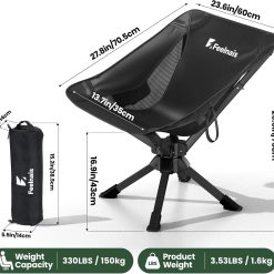 Alternative view of Special Feelnais Portable Camping Chairs Compact, 360° Swivel Folding Chair, Lightweight 3.5lbs, Metal Frame Holds up to 330lbs