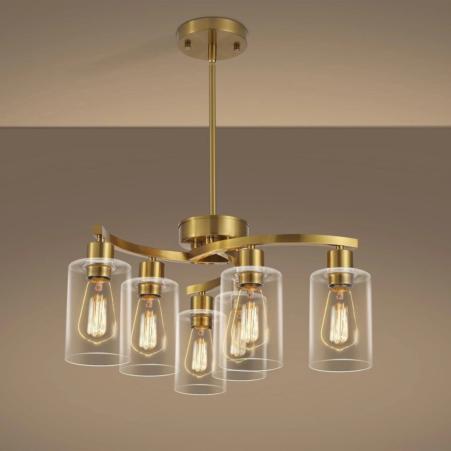 Special 6-Light Modern Farmhouse Black Chandelier, Adjustable Height Hanging Industrial Pendant Lights Kitchen Island - Image 2