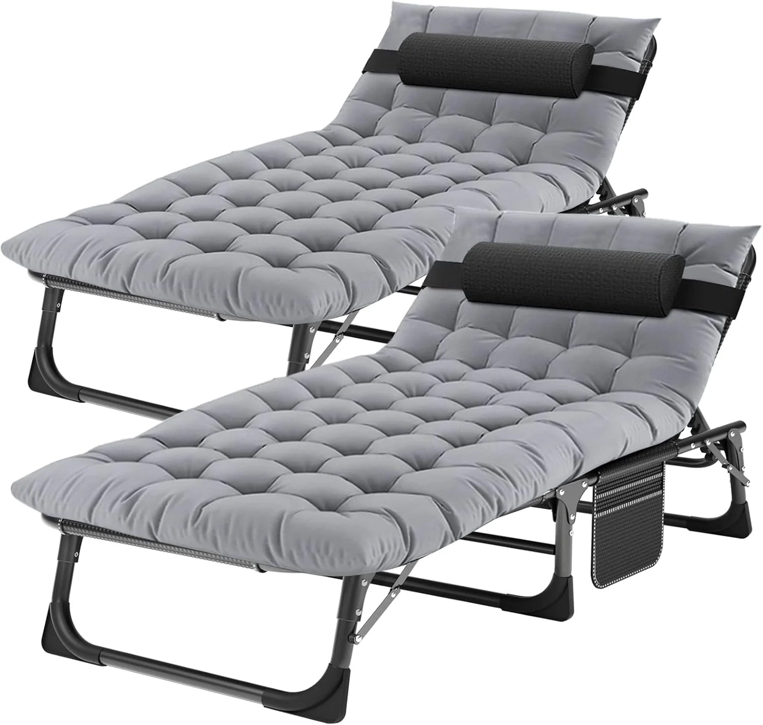 Special Heavy Duty Tanning Chair, Outdoor 5-Position Folding Chaise Lounge Chair with Pad, Portable Beach Lounge Chair - Image 18
