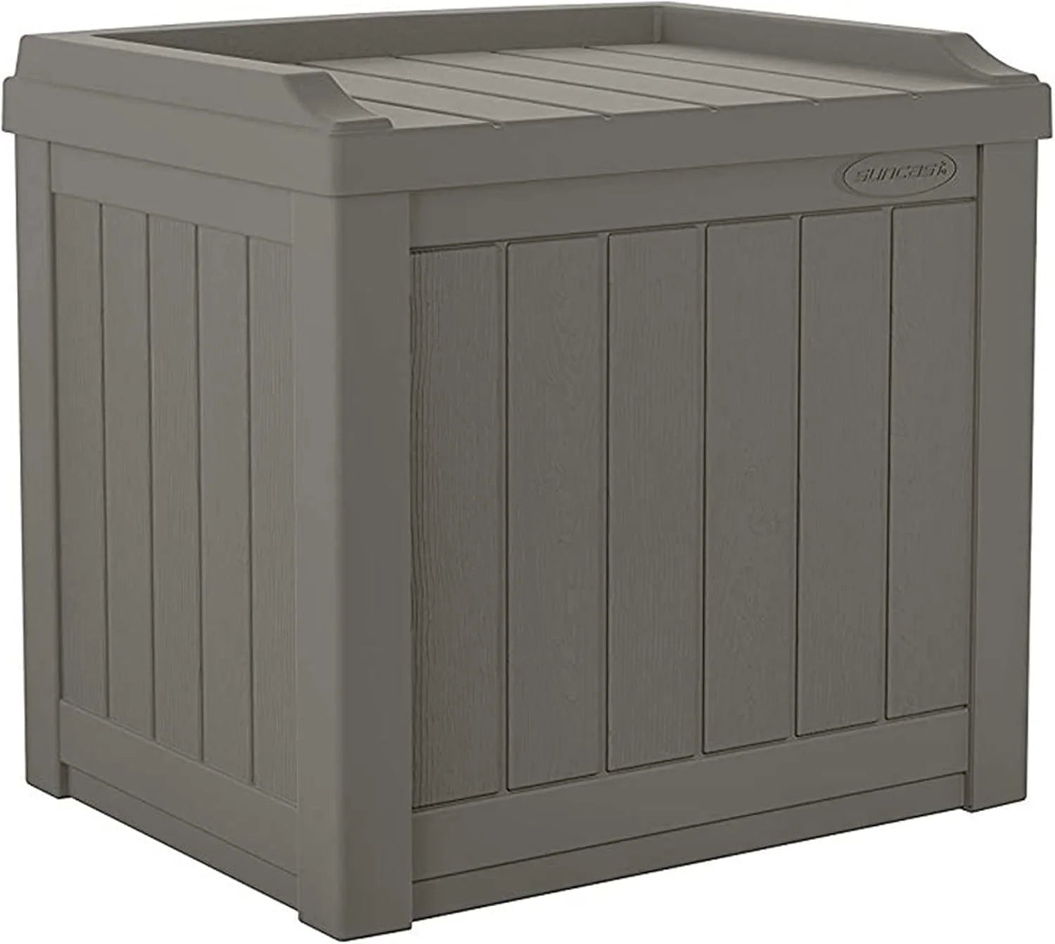Special Outdoor Storage Box " 22 Gallon Stone Gray Resin Outdoor Deck Box with Seat
