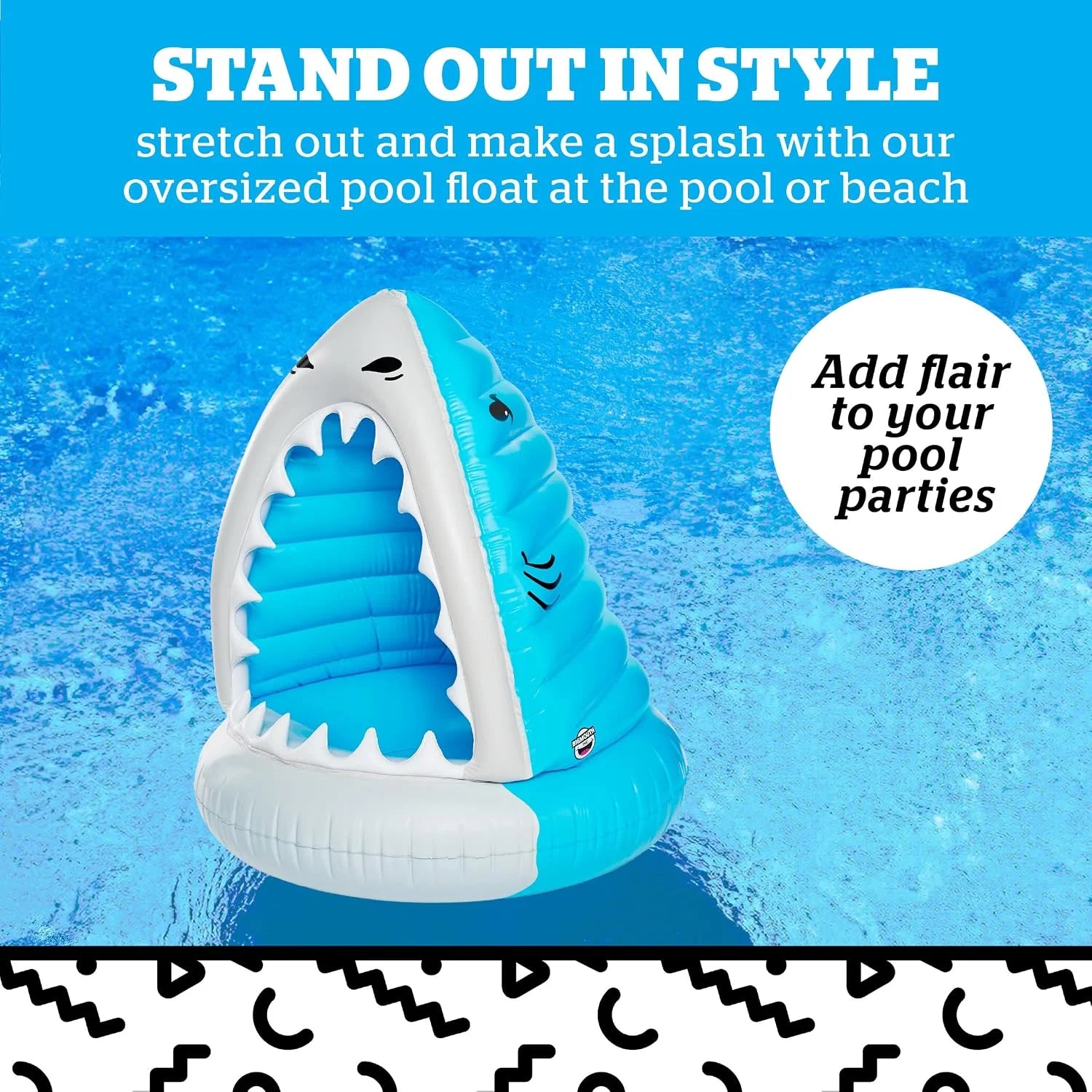Special Shark Inflatable Pool Float, Large Novelty Lounge Raft - Image 2