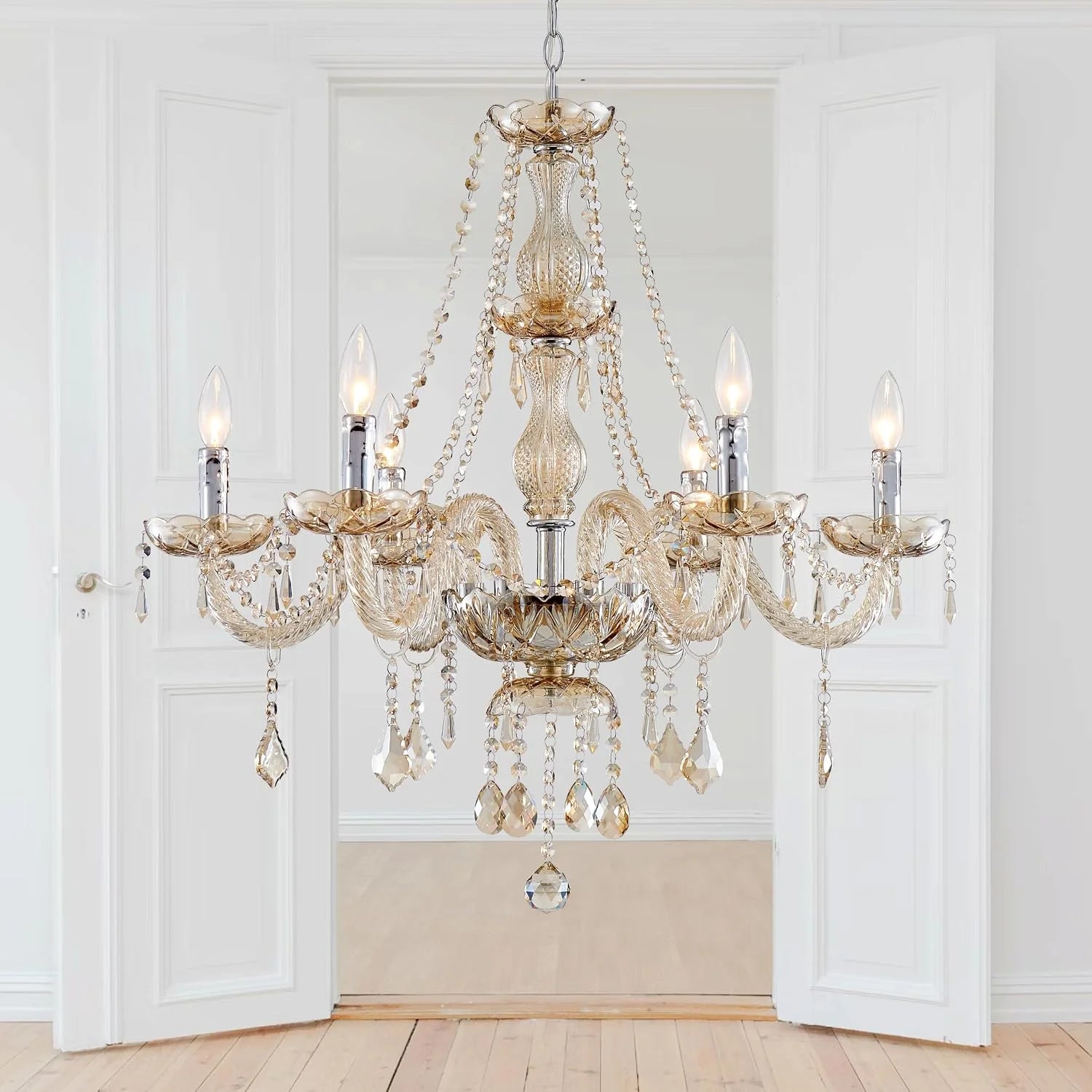 Special Mossi 5 Light Modern Contemporary Elegant K9 Crystal Glass Chandelier Pendant Ceiling Lighting Fixture - Image 2