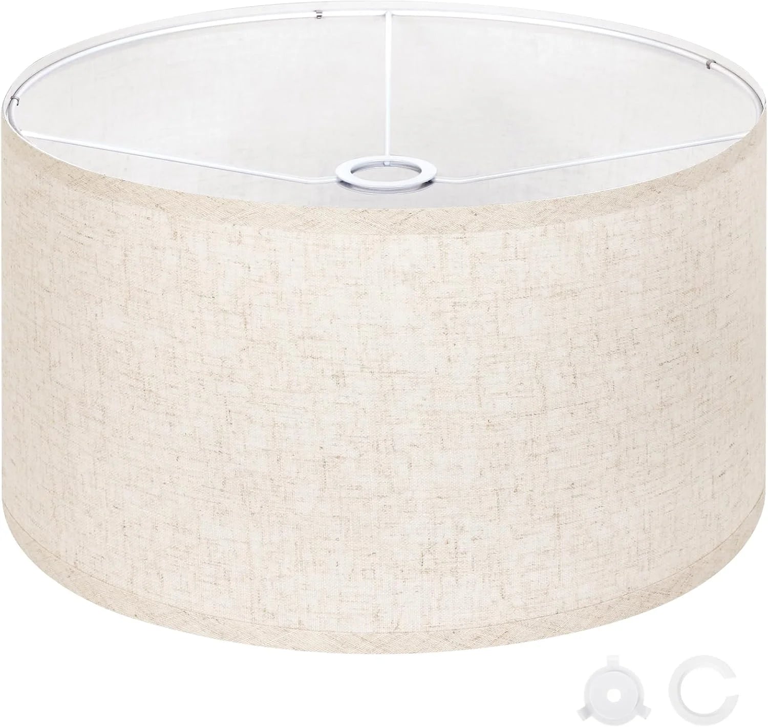 Special OUTON Beige Large Drum Lamp Shades for Floor Lamp - Image 2