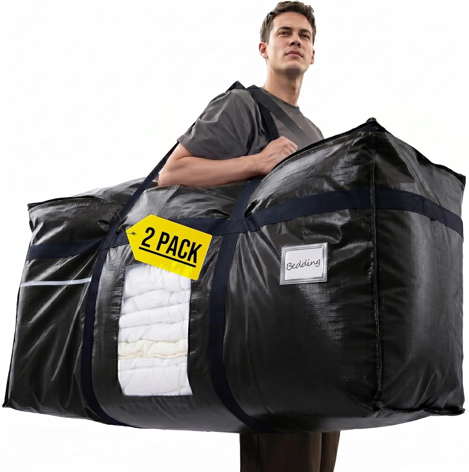 Special TAILI 2 Pack 69 Gallon Extra Large Storage Bags with Visible Window,Blue - Image 6