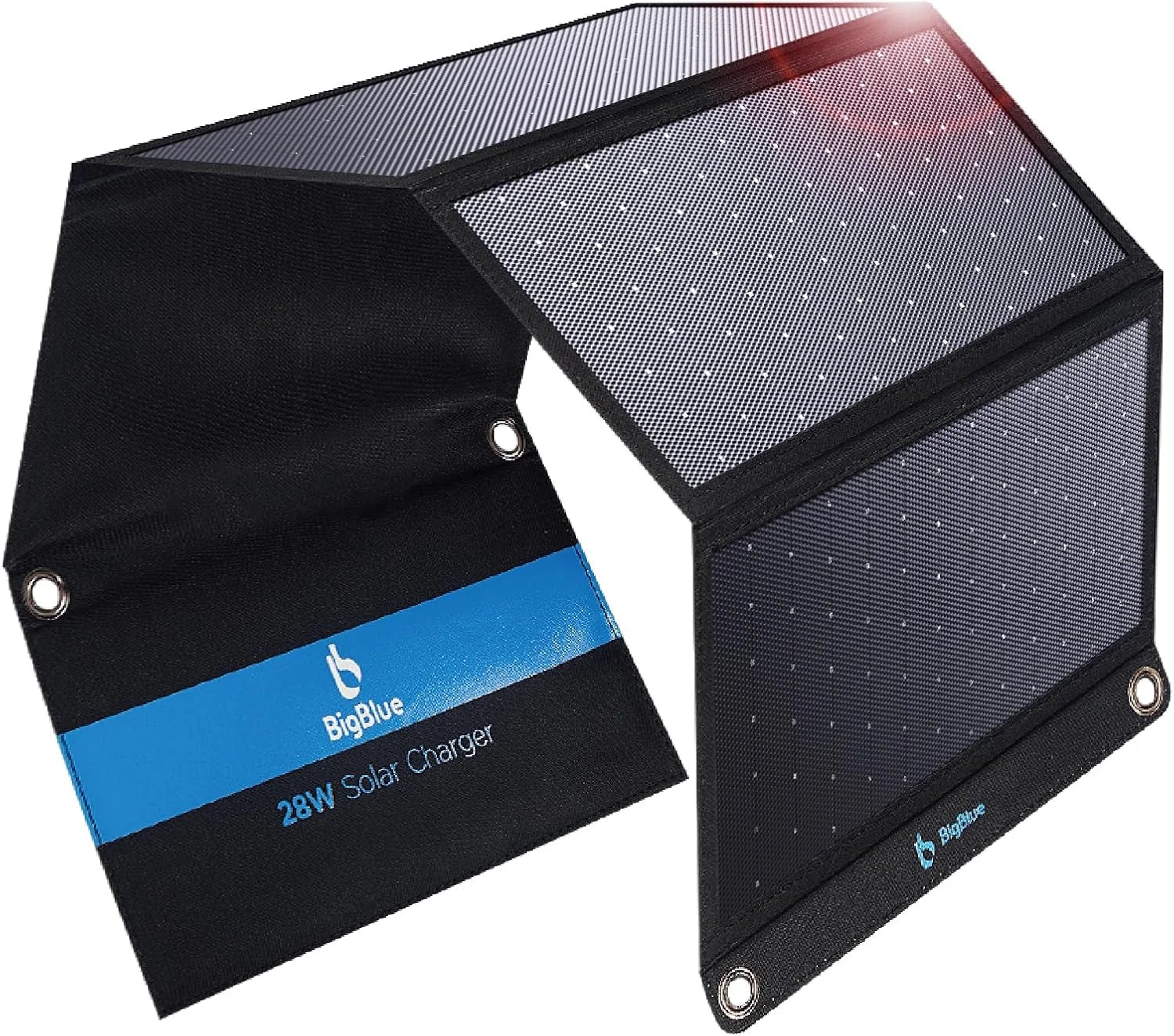 Special 28W Solar Panel Charger with Dual USB-C and USB-A, Portable Solar Phone Charger for Camping
