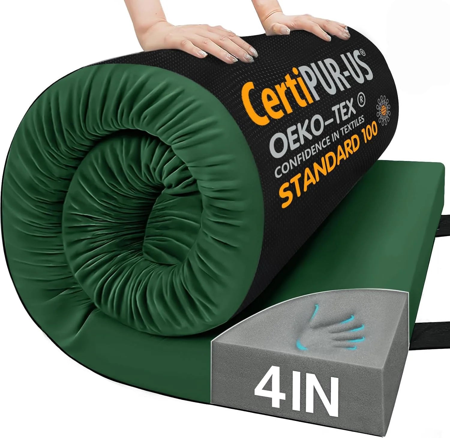 Special 3 Inch Memory Foam Camping Pad, Camping Essentials Roll Up Floor Mat for Car Camping - Image 18