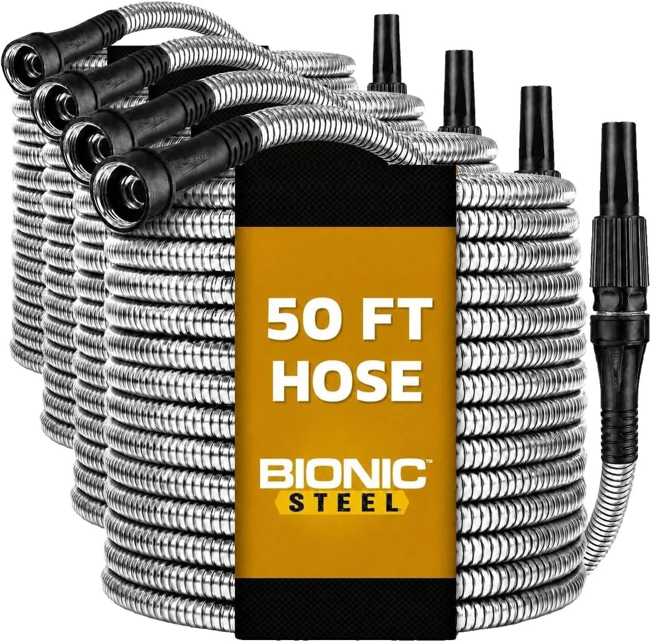 Special STEEL 150 Ft Metal Garden Hose with Sprayer Nozzle, Non Kinking Design, Stainless Steel Heavy Duty Water Hose - Image 6