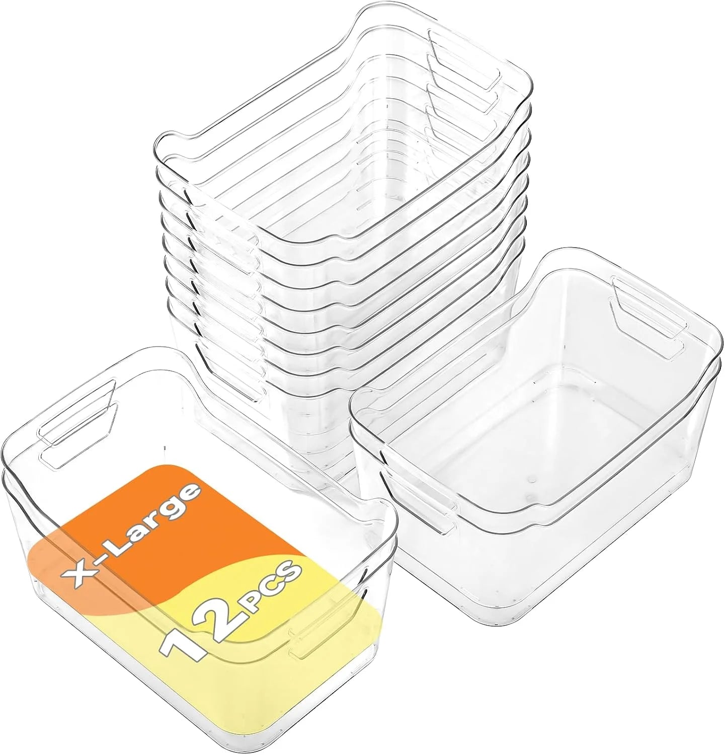 Special 12 Pack Clear Plastic Storage Bins, Pantry Organizers and Storage, Clear Pantry Organizer Bins, Plastic Containers - Image 5